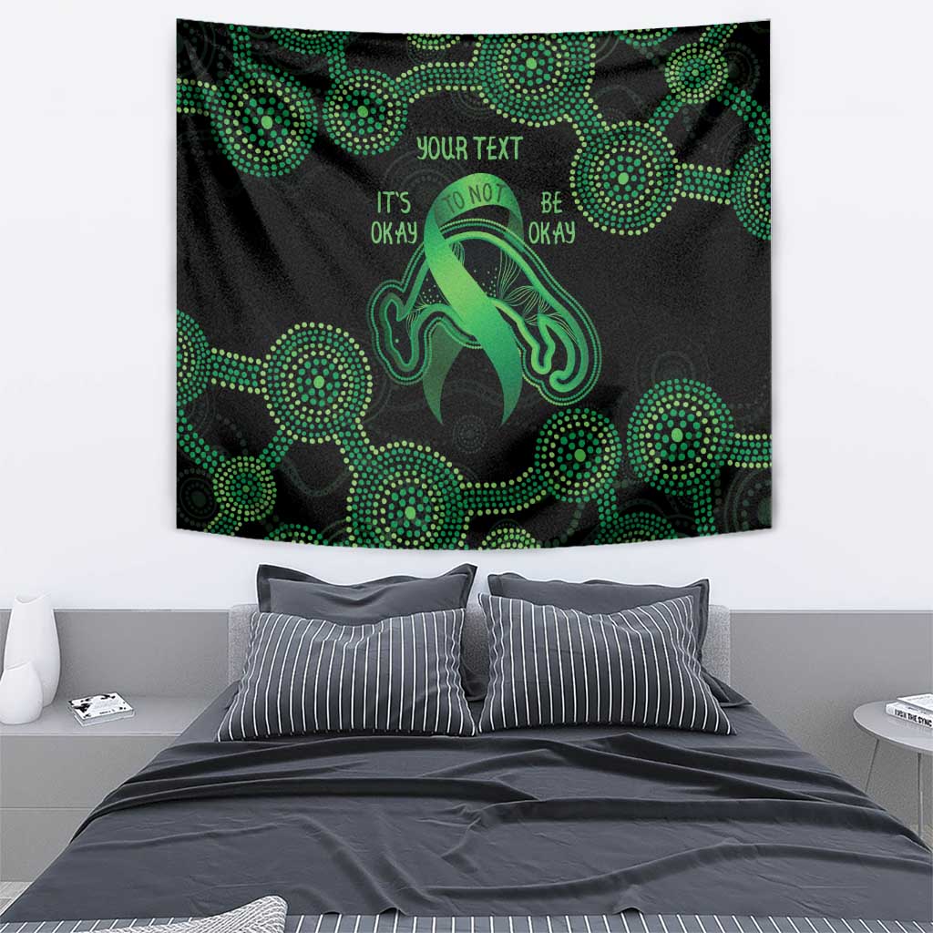Green Kangaroo Ribbon Aboriginal Personalised Tapestry Depression Awareness