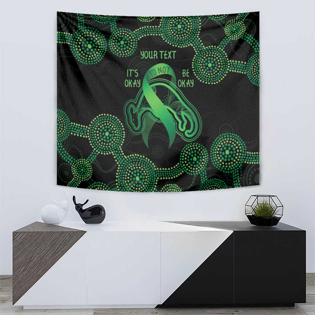 Green Kangaroo Ribbon Aboriginal Personalised Tapestry Depression Awareness