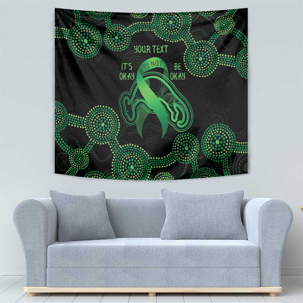 Green Kangaroo Ribbon Aboriginal Personalised Tapestry Depression Awareness