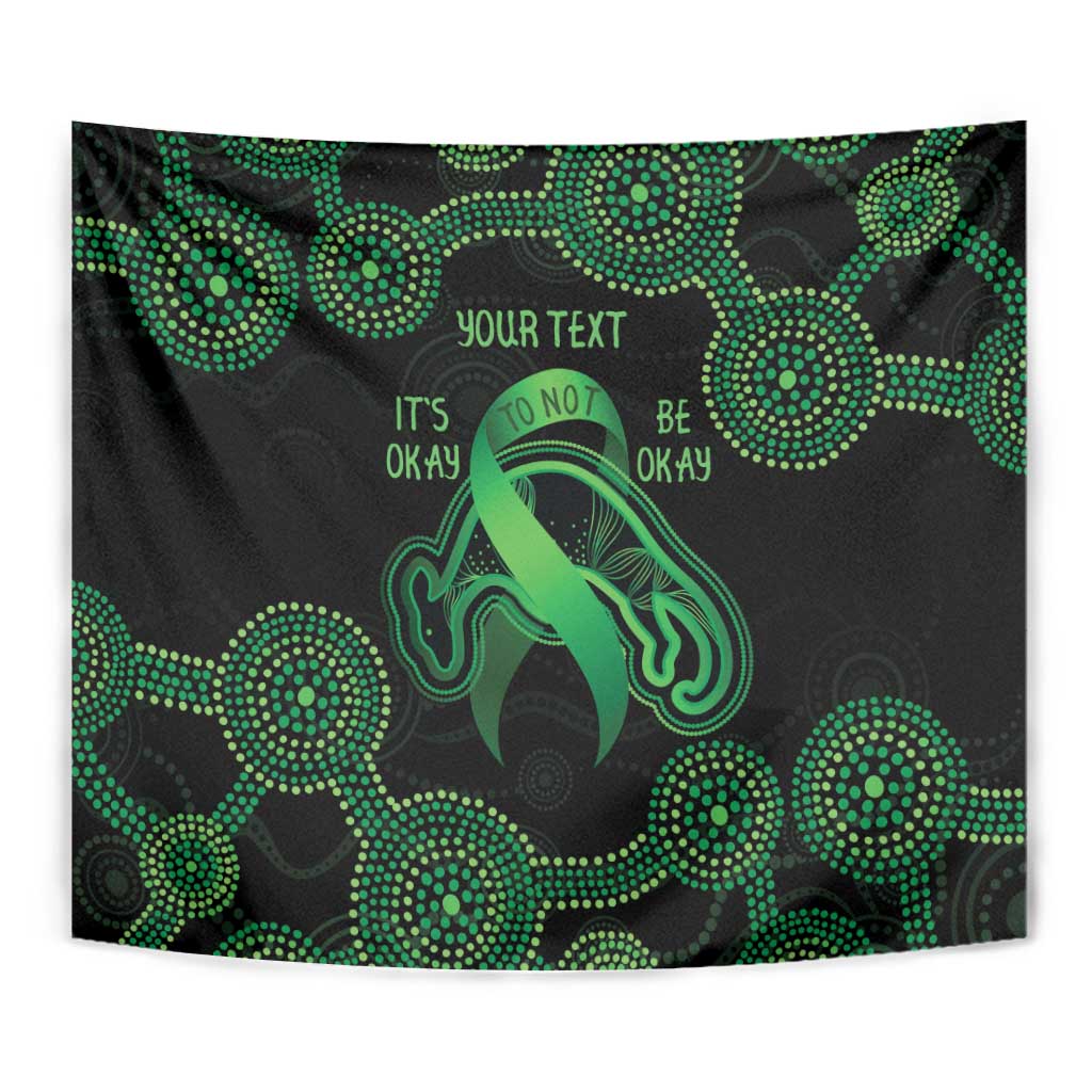 Green Kangaroo Ribbon Aboriginal Personalised Tapestry Depression Awareness