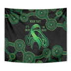 Green Kangaroo Ribbon Aboriginal Personalised Tapestry Depression Awareness