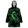 Green Kangaroo Ribbon Aboriginal Personalised Wearable Blanket Hoodie Depression Awareness