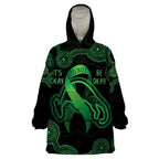 Green Kangaroo Ribbon Aboriginal Personalised Wearable Blanket Hoodie Depression Awareness