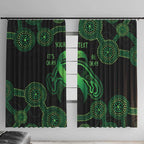Green Kangaroo Ribbon Aboriginal Personalised Window Curtain Depression Awareness