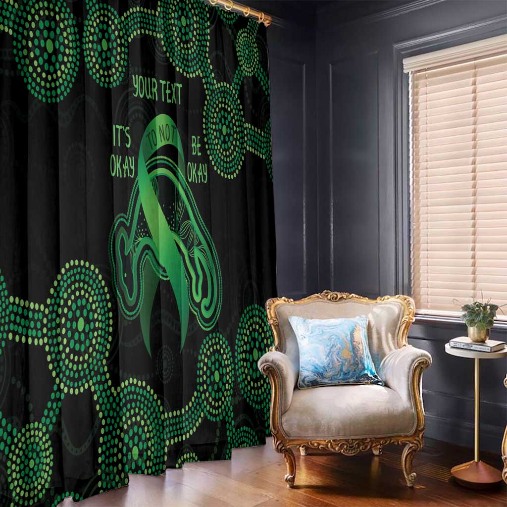 Green Kangaroo Ribbon Aboriginal Personalised Window Curtain Depression Awareness