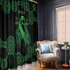 Green Kangaroo Ribbon Aboriginal Personalised Window Curtain Depression Awareness