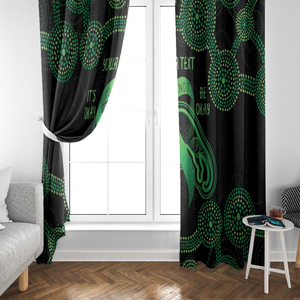 Green Kangaroo Ribbon Aboriginal Personalised Window Curtain Depression Awareness