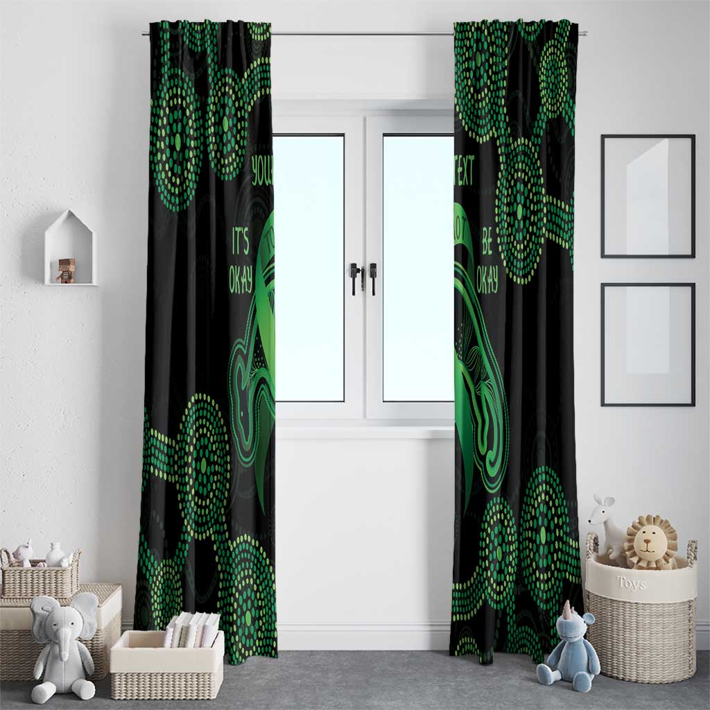 Green Kangaroo Ribbon Aboriginal Personalised Window Curtain Depression Awareness