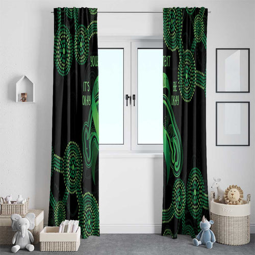 Green Kangaroo Ribbon Aboriginal Personalised Window Curtain Depression Awareness