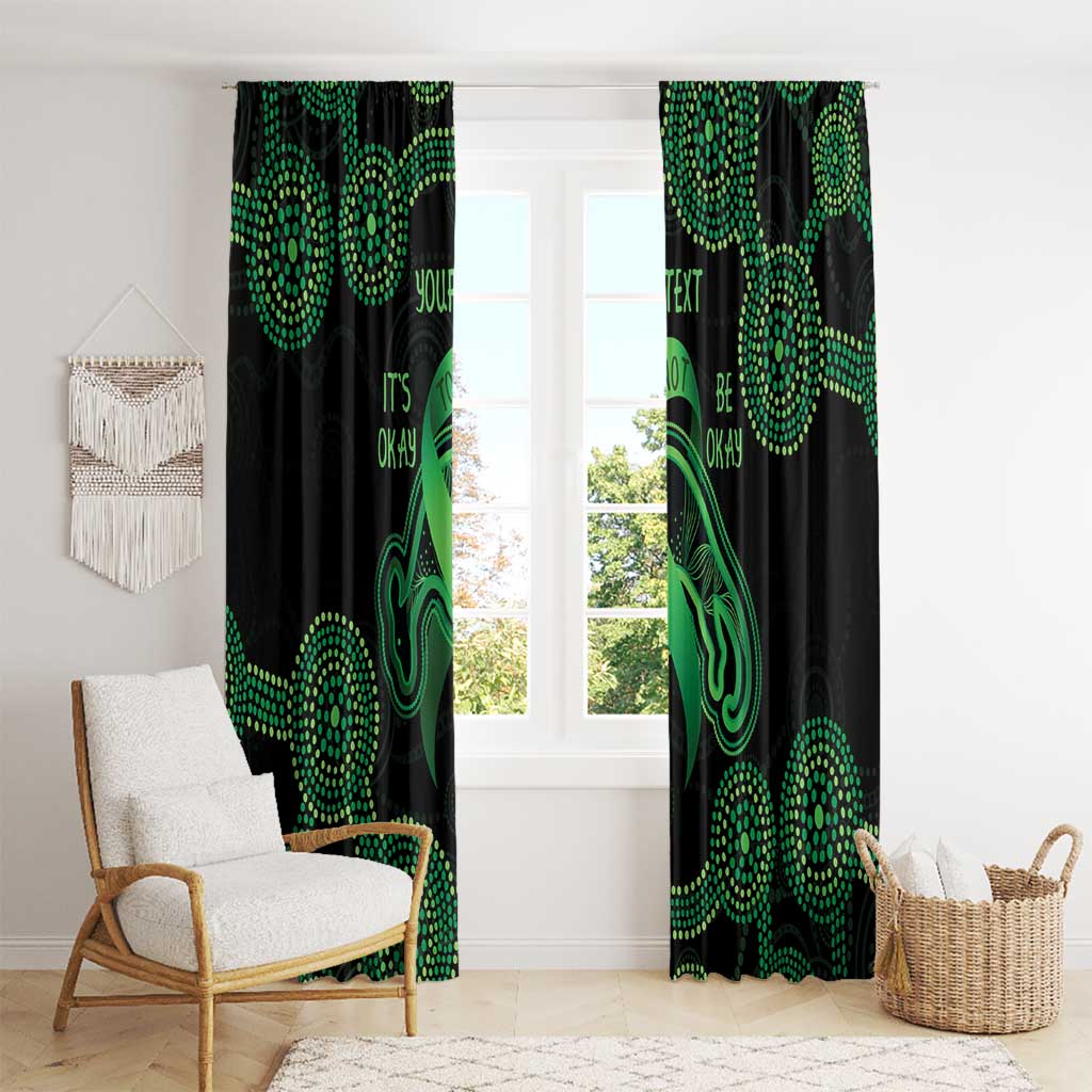 Green Kangaroo Ribbon Aboriginal Personalised Window Curtain Depression Awareness