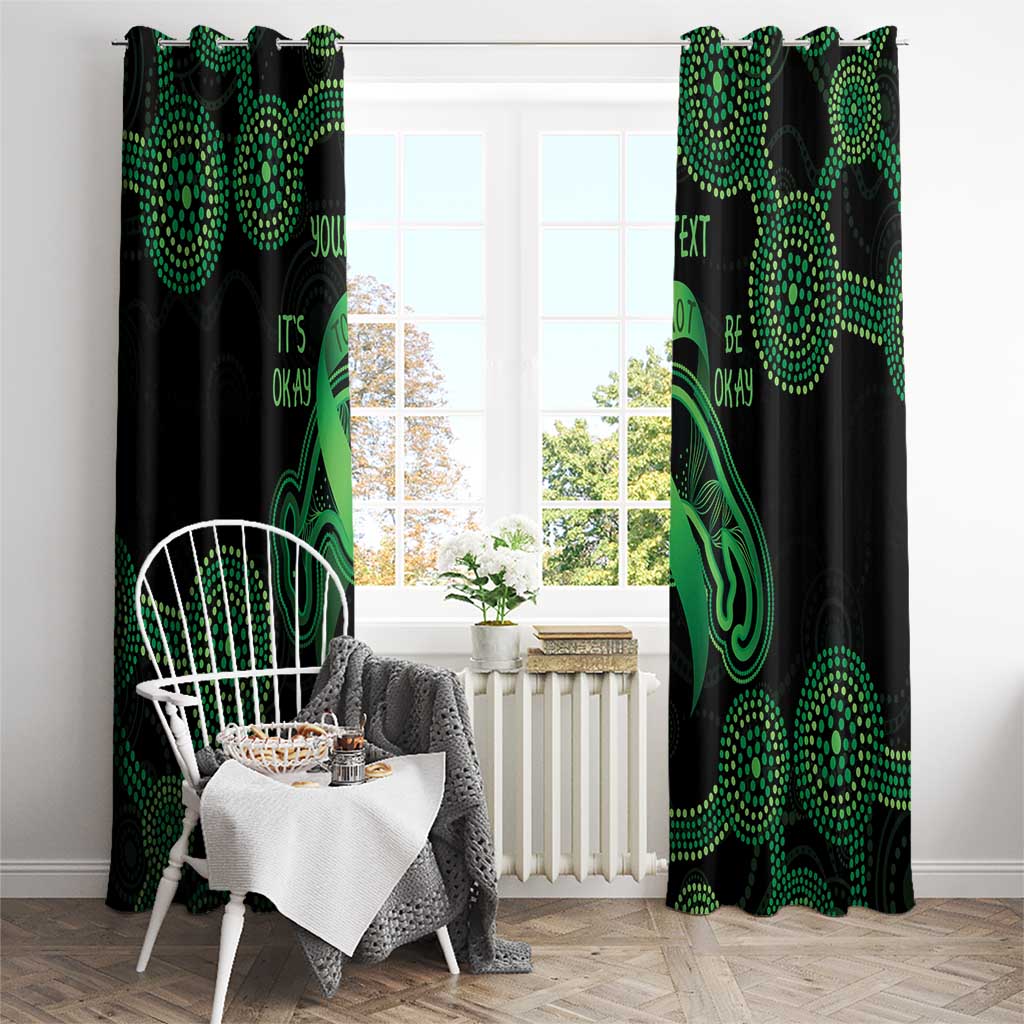 Green Kangaroo Ribbon Aboriginal Personalised Window Curtain Depression Awareness