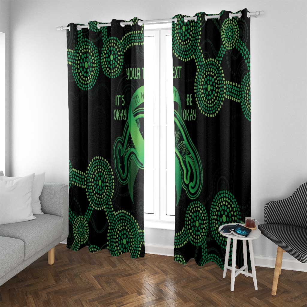 Green Kangaroo Ribbon Aboriginal Personalised Window Curtain Depression Awareness