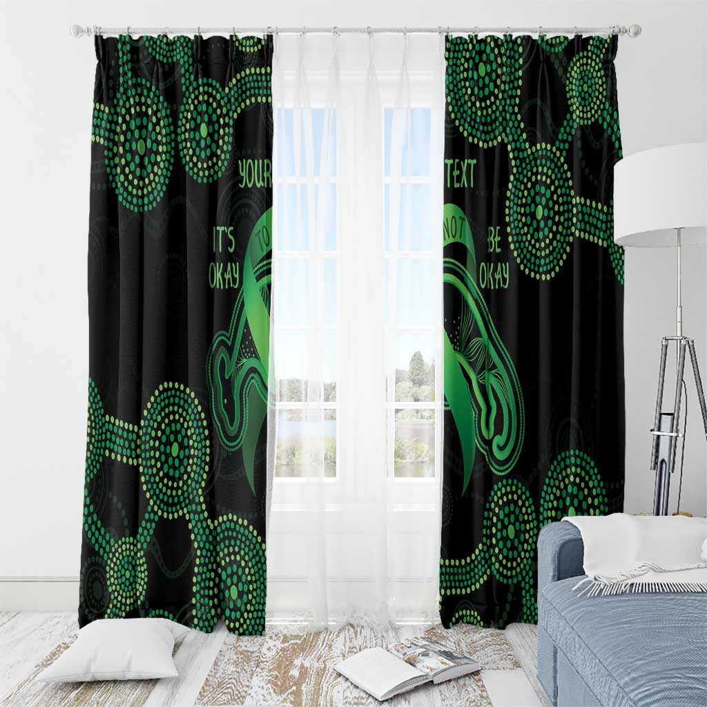 Green Kangaroo Ribbon Aboriginal Personalised Window Curtain Depression Awareness