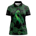 Green Kangaroo Ribbon Aboriginal Personalised Women Polo Shirt Depression Awareness