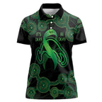 Green Kangaroo Ribbon Aboriginal Personalised Women Polo Shirt Depression Awareness