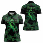 Green Kangaroo Ribbon Aboriginal Personalised Women Polo Shirt Depression Awareness