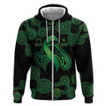 Green Kangaroo Ribbon Aboriginal Personalised Zip Hoodie Depression Awareness