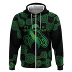 Green Kangaroo Ribbon Aboriginal Personalised Zip Hoodie Depression Awareness