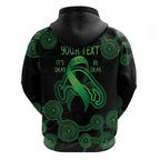 Green Kangaroo Ribbon Aboriginal Personalised Zip Hoodie Depression Awareness
