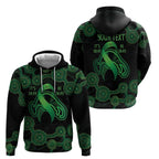 Green Kangaroo Ribbon Aboriginal Personalised Zip Hoodie Depression Awareness