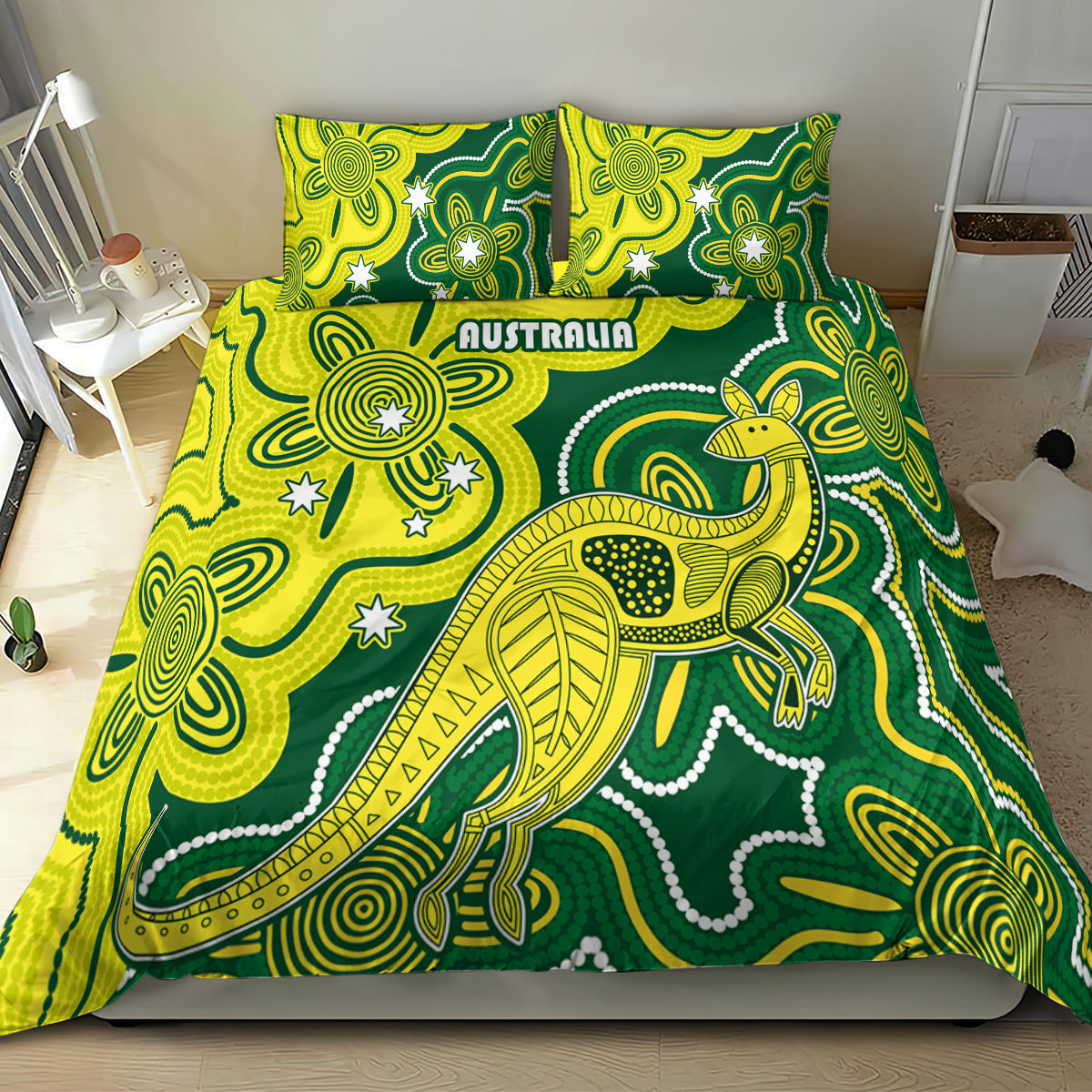 australia-cricket-bedding-set-go-aussie-world-cup-2023-aboriginal-style-unique
