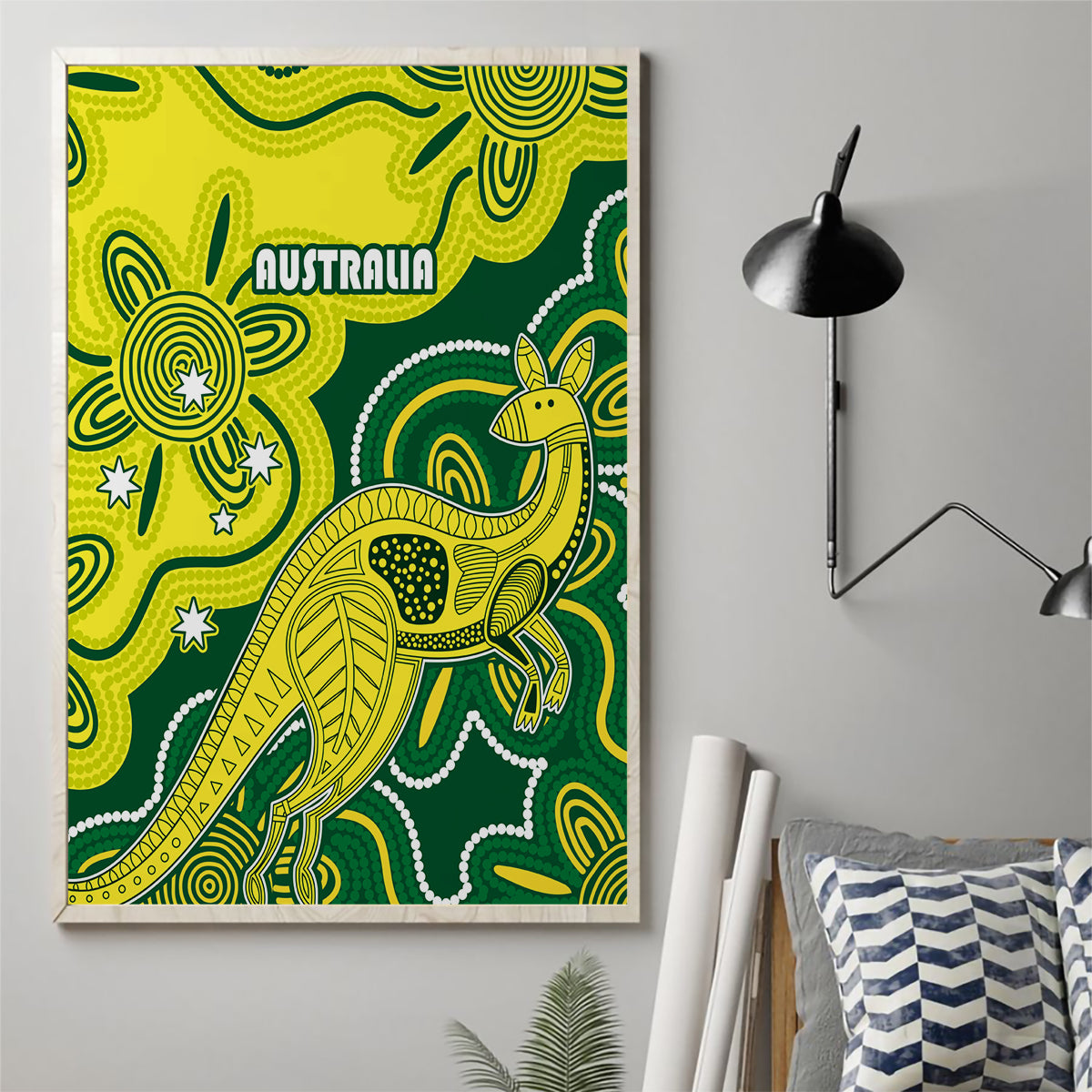 australia-cricket-canvas-wall-art-go-aussie-world-cup-2023-aboriginal-style-unique
