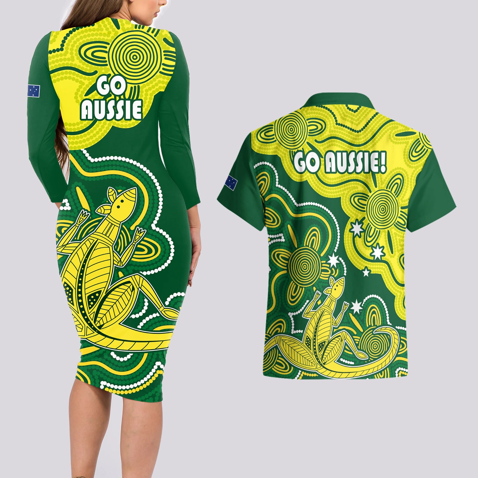 australia-cricket-couples-matching-long-sleeve-bodycon-dress-and-hawaiian-shirt-go-aussie-world-cup-2023-aboriginal-style-unique