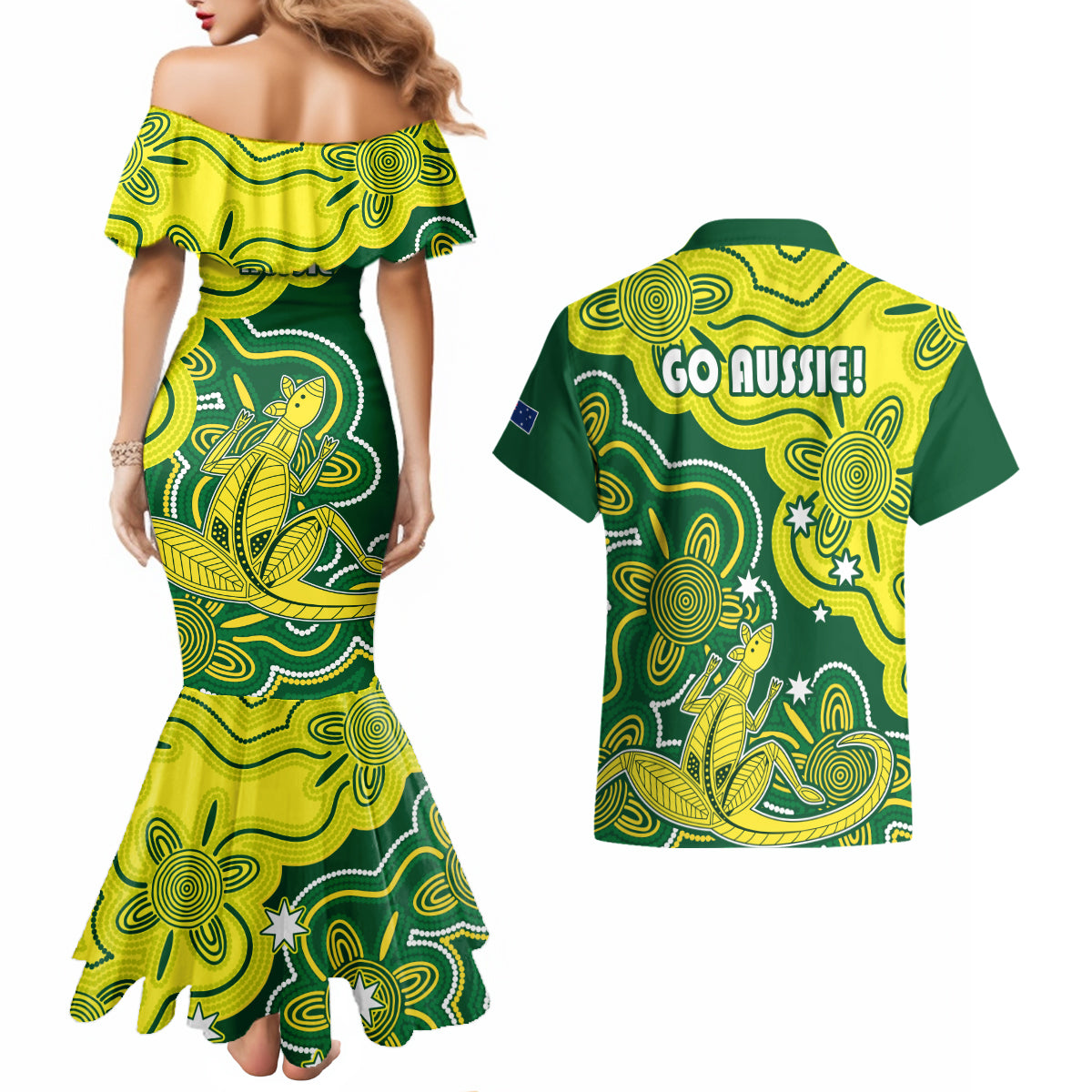 australia-cricket-couples-matching-mermaid-dress-and-hawaiian-shirt-go-aussie-world-cup-2023-aboriginal-style-unique