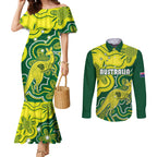 australia-cricket-couples-matching-mermaid-dress-and-long-sleeve-button-shirts-go-aussie-world-cup-2023-aboriginal-style-unique