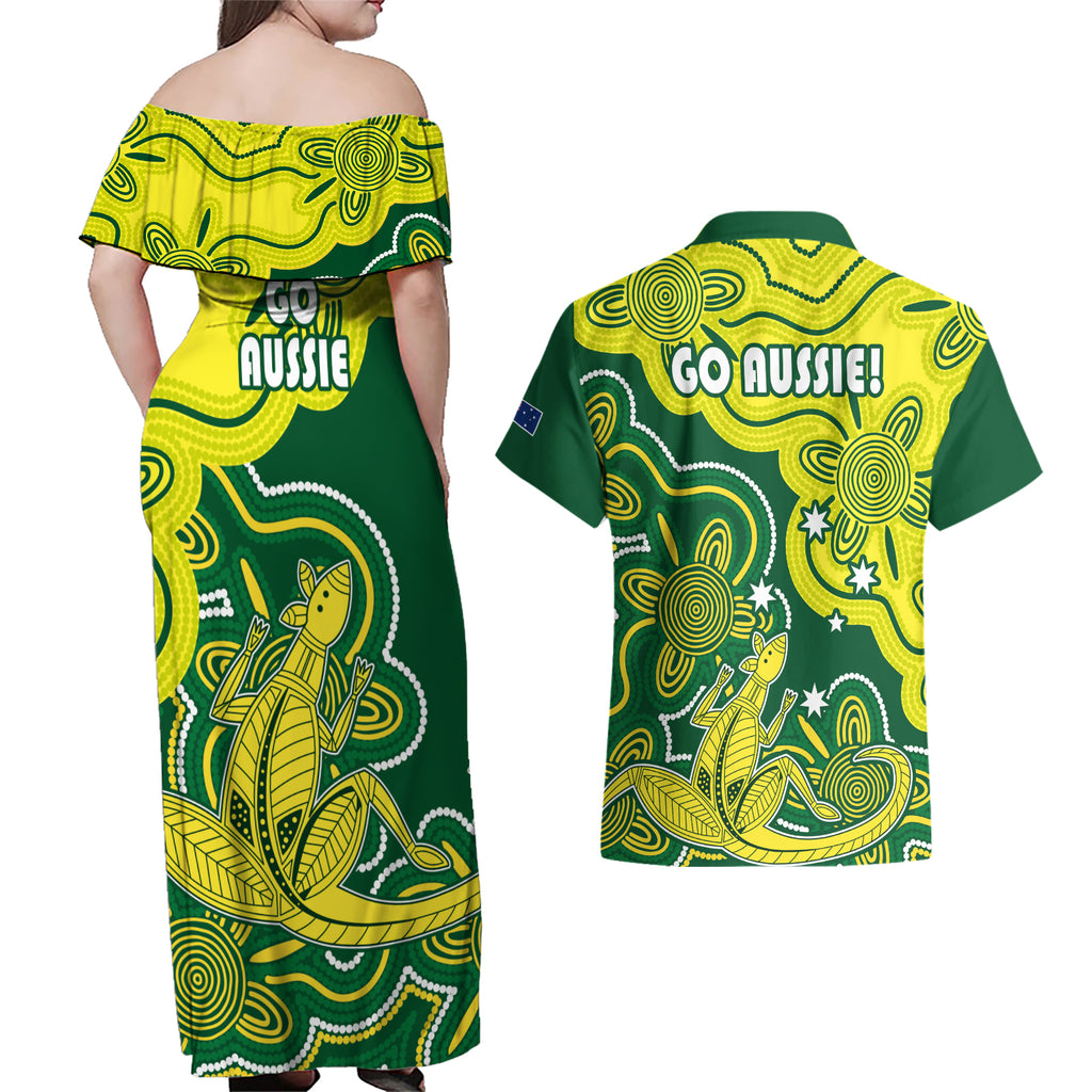 australia-cricket-couples-matching-off-shoulder-maxi-dress-and-hawaiian-shirt-go-aussie-world-cup-2023-aboriginal-style-unique