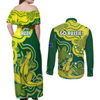 australia-cricket-couples-matching-off-shoulder-maxi-dress-and-long-sleeve-button-shirts-go-aussie-world-cup-2023-aboriginal-style-unique