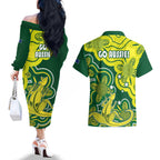 australia-cricket-couples-matching-off-the-shoulder-long-sleeve-dress-and-hawaiian-shirt-go-aussie-world-cup-2023-aboriginal-style-unique