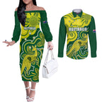 australia-cricket-couples-matching-off-the-shoulder-long-sleeve-dress-and-long-sleeve-button-shirts-go-aussie-world-cup-2023-aboriginal-style-unique