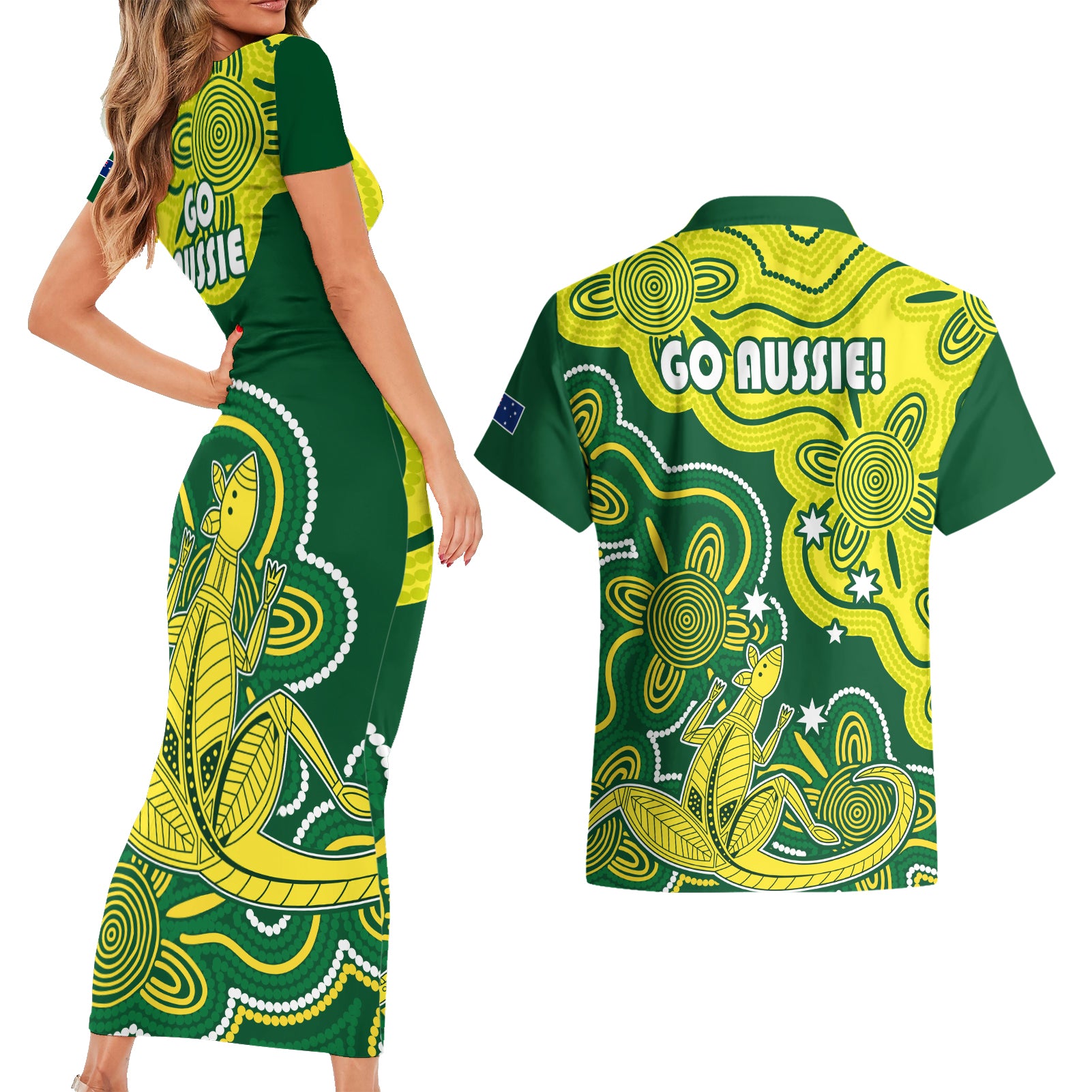 australia-cricket-couples-matching-short-sleeve-bodycon-dress-and-hawaiian-shirt-go-aussie-world-cup-2023-aboriginal-style-unique