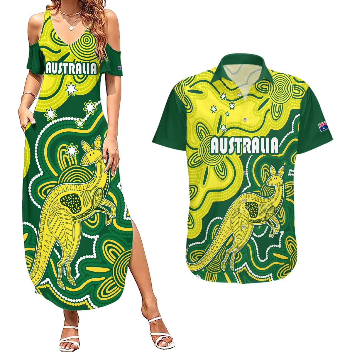 australia-cricket-couples-matching-summer-maxi-dress-and-hawaiian-shirt-go-aussie-world-cup-2023-aboriginal-style-unique