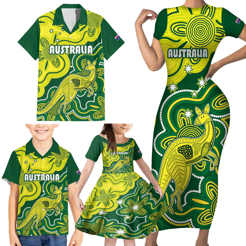 australia-cricket-family-matching-short-sleeve-bodycon-dress-and-hawaiian-shirt-go-aussie-world-cup-2023-aboriginal-style-unique