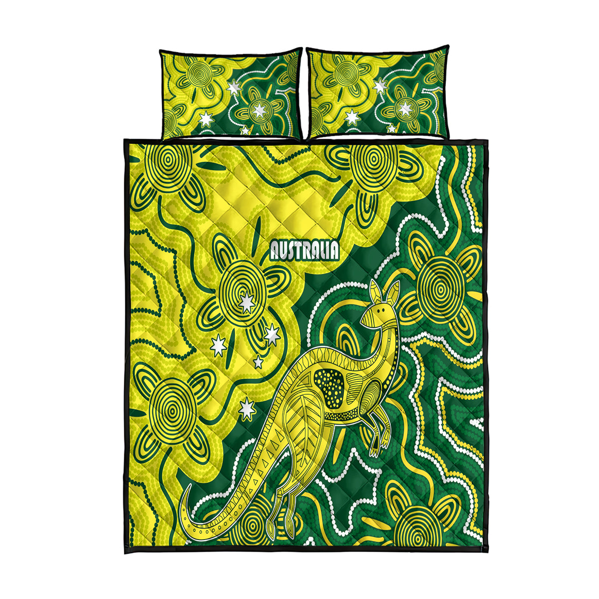 australia-cricket-quilt-bed-set-go-aussie-world-cup-2023-aboriginal-style-unique