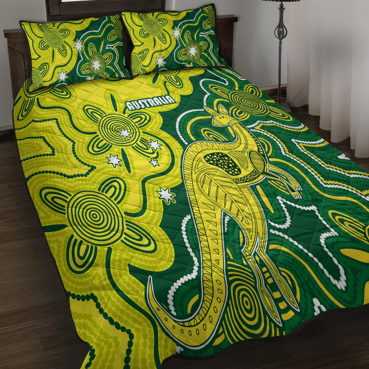 australia-cricket-quilt-bed-set-go-aussie-world-cup-2023-aboriginal-style-unique