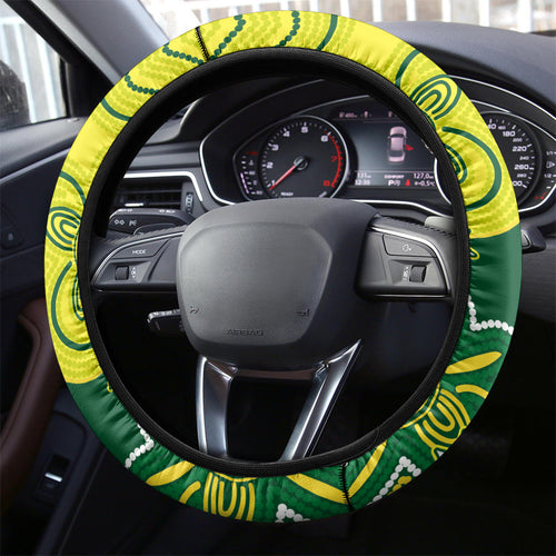 Australia Cricket Steering Wheel Cover Go Aussie World Cup 2023 Aboriginal Style Unique