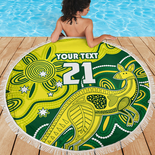 custom-australia-cricket-beach-blanket-go-aussie-world-cup-2023-aboriginal-style-unique
