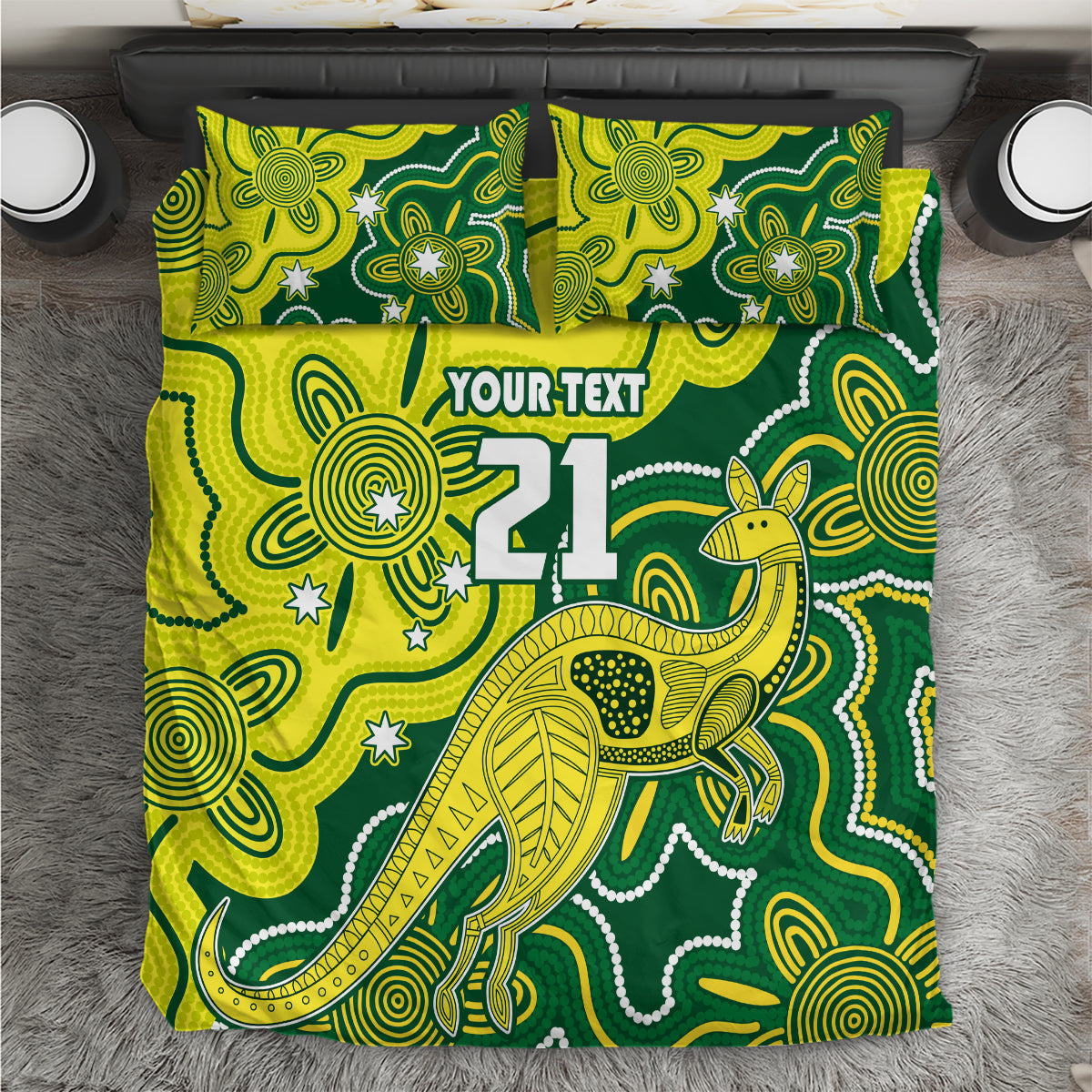 custom-australia-cricket-bedding-set-go-aussie-world-cup-2023-aboriginal-style-unique