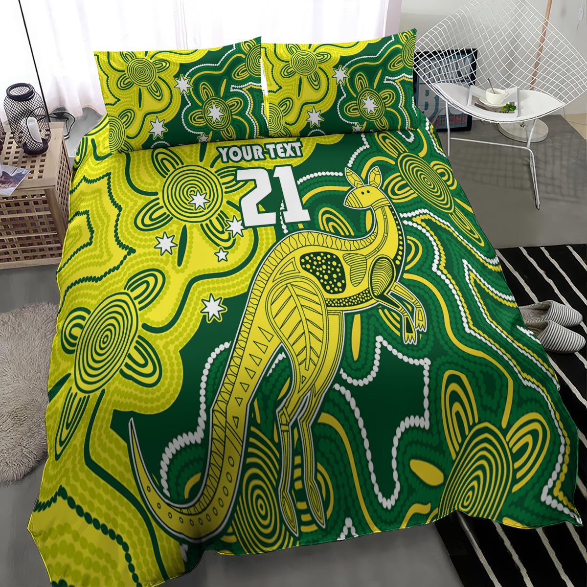 custom-australia-cricket-bedding-set-go-aussie-world-cup-2023-aboriginal-style-unique