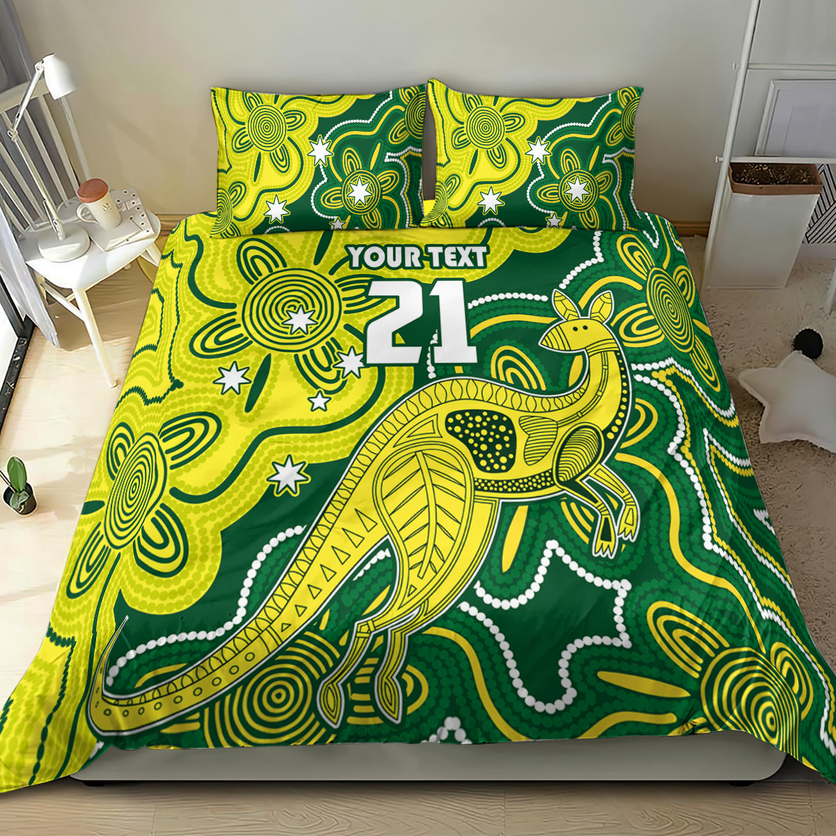custom-australia-cricket-bedding-set-go-aussie-world-cup-2023-aboriginal-style-unique