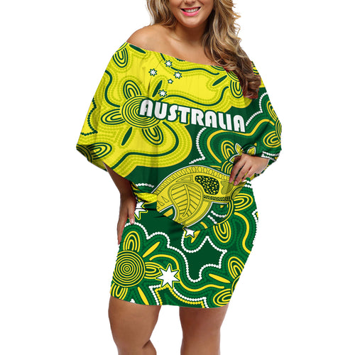 custom-australia-cricket-off-shoulder-short-dress-go-aussie-world-cup-2023-aboriginal-style-unique