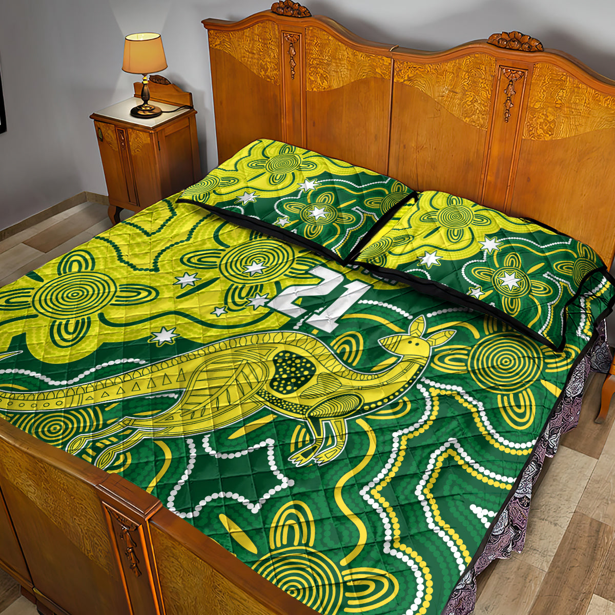 custom-australia-cricket-quilt-bed-set-go-aussie-world-cup-2023-aboriginal-style-unique