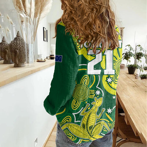 custom-australia-cricket-women-casual-shirt-go-aussie-world-cup-2023-aboriginal-style-unique