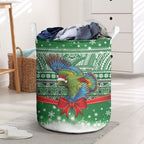 New Zealand Kea Bird Christmas Laundry Basket Maori Inspired Knitted Patterns