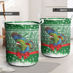 New Zealand Kea Bird Christmas Laundry Basket Maori Inspired Knitted Patterns