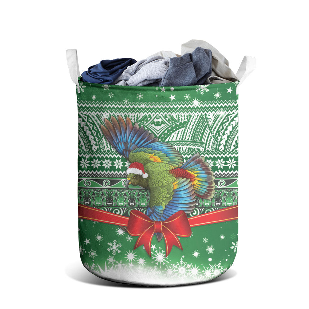 New Zealand Kea Bird Christmas Laundry Basket Maori Inspired Knitted Patterns