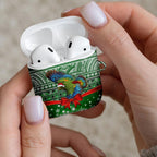 New Zealand Kea Bird Christmas AirPods Case Maori Inspired Knitted Patterns
